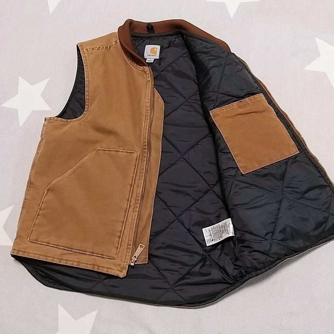 美品 90's カーハート Carhartt ダックベスト ヴィンテージ M キャメル
