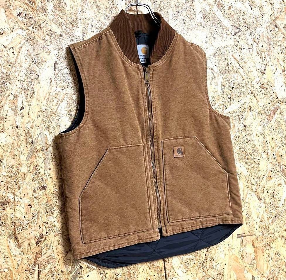 美品 90's カーハート Carhartt ダックベスト ヴィンテージ M キャメル