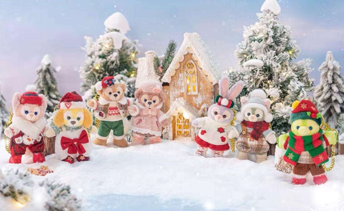 上海ディズニー2023クリスマス限定 ダッフィぬいぐるみキーチェーン