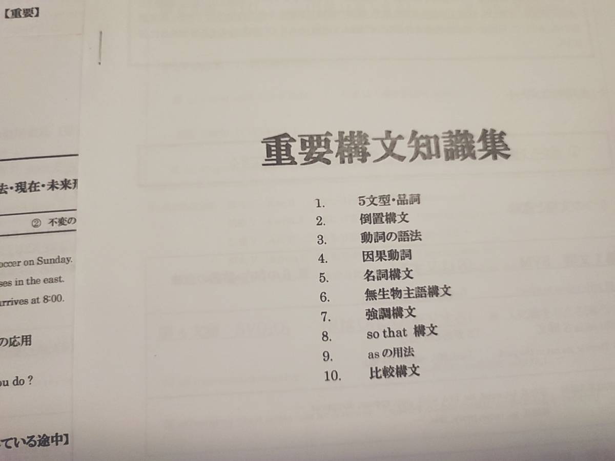駿台 22年 竹原裕之先生 英語 重要構文知識集 文法詳細解説 上位クラス