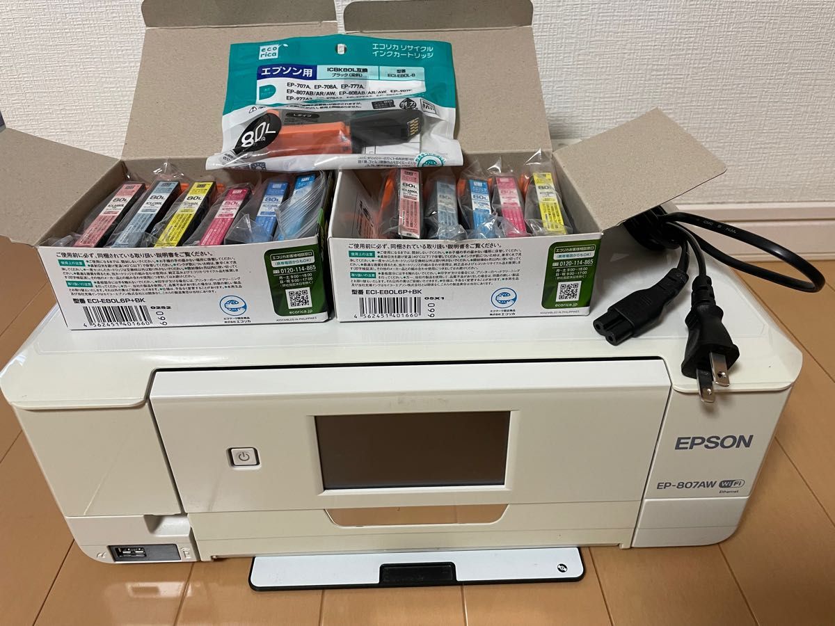 ジャンク品 EPSON プリンター EP-807AW インク12個付き｜Yahoo!フリマ