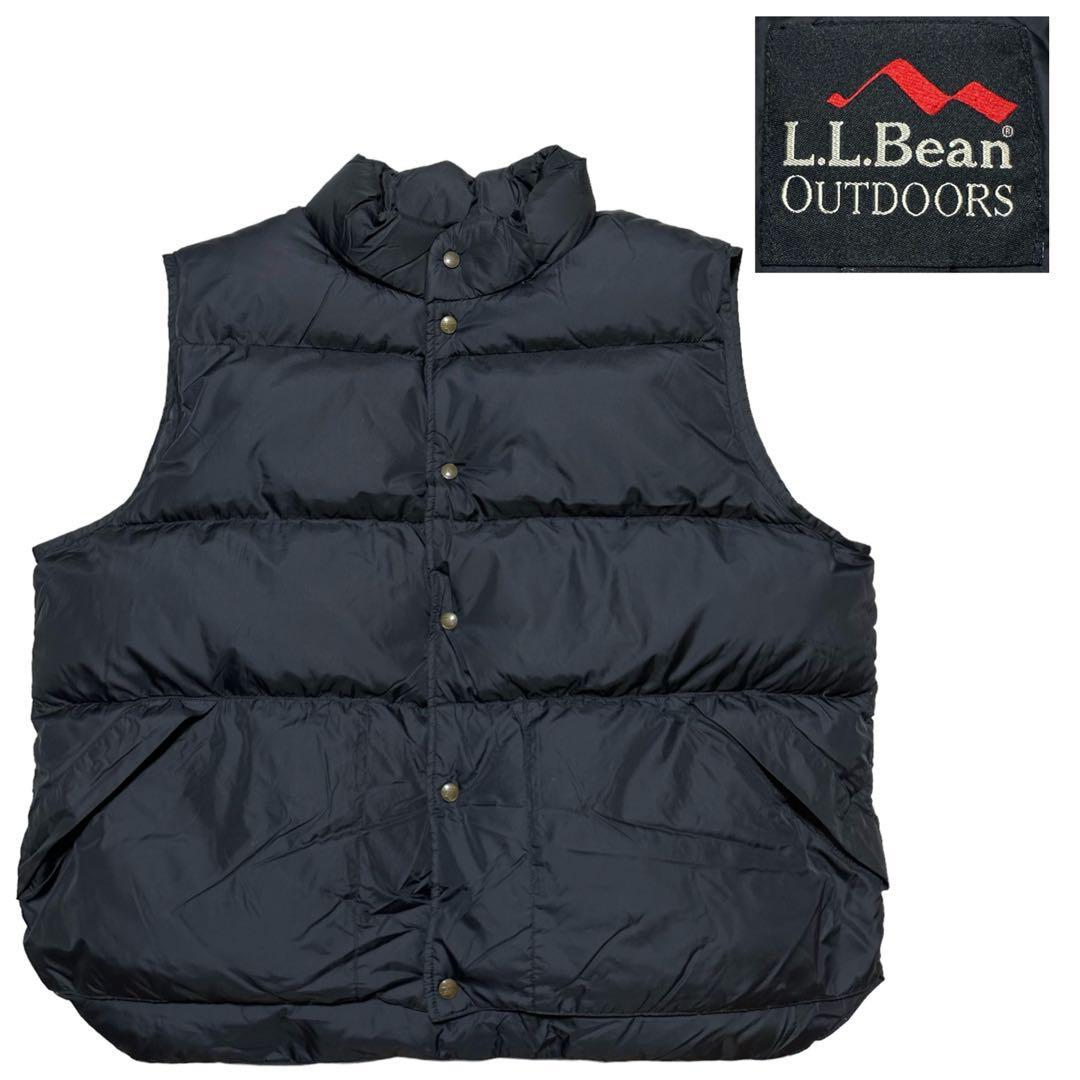 90s】LL BEAN /OUT DOORSタグ ダウンベスト ブラック XL エルエル