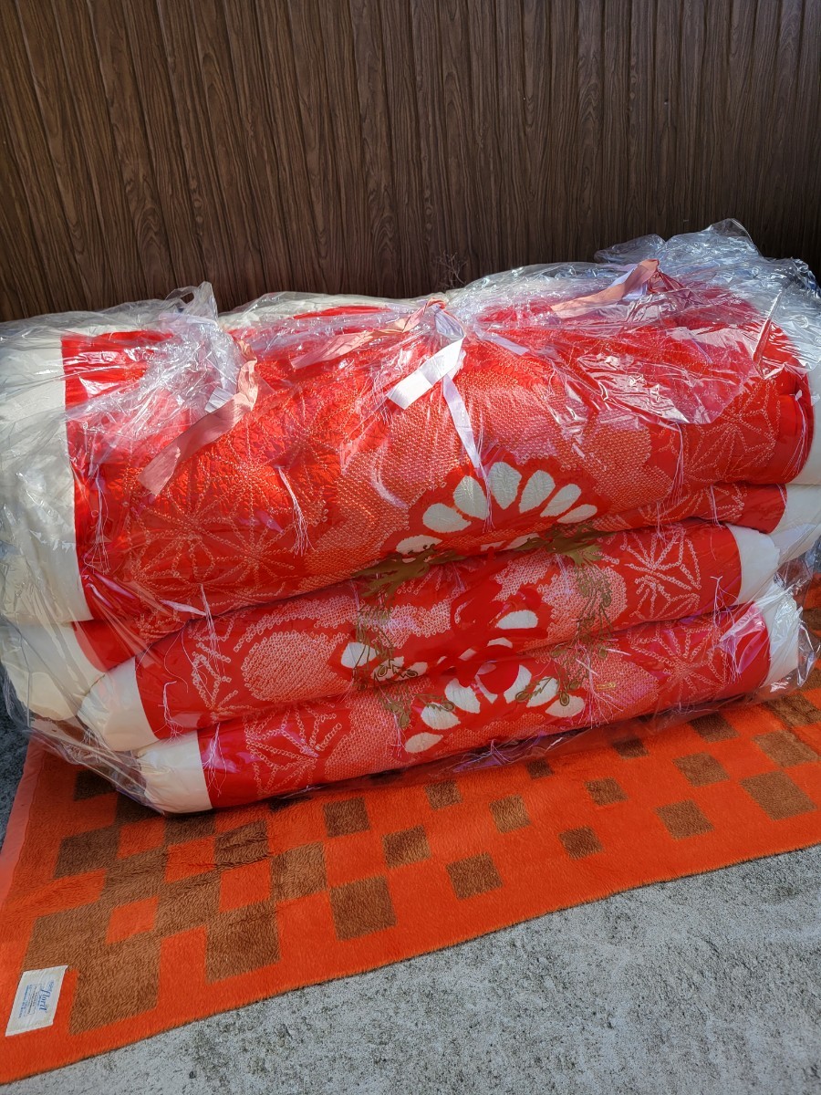 Yahoo!オークション - 未使用品 昭和レトロ 婚礼布団 真綿布団 敷布団2