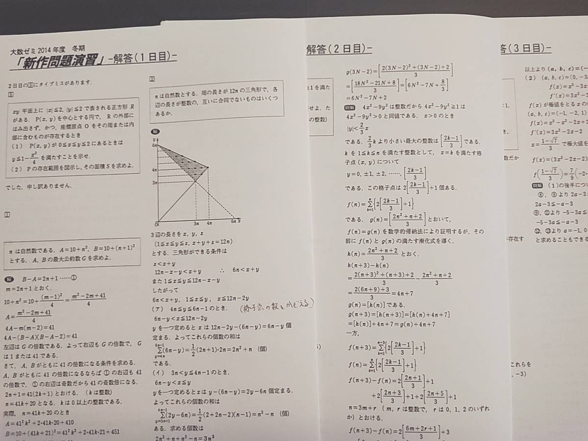 大数ゼミ 偶数年 安田亨先生 新作問題演習 フルセット 数学上位 駿台