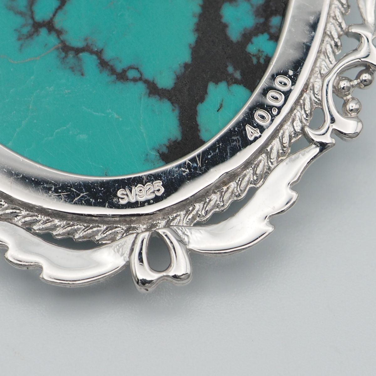 sv925 天然トルコ石（ターコイズ）ブローチ、ペンダント 【公式通販】