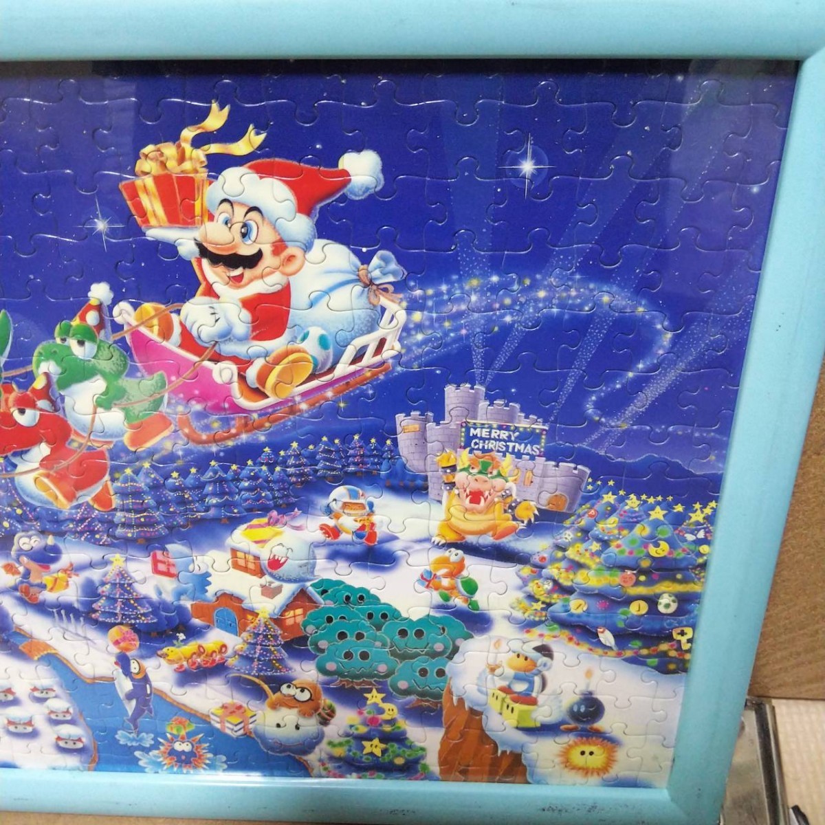 マリオ クリスマス パズル 完成品 糊付け 300ピース マリオのサンタ