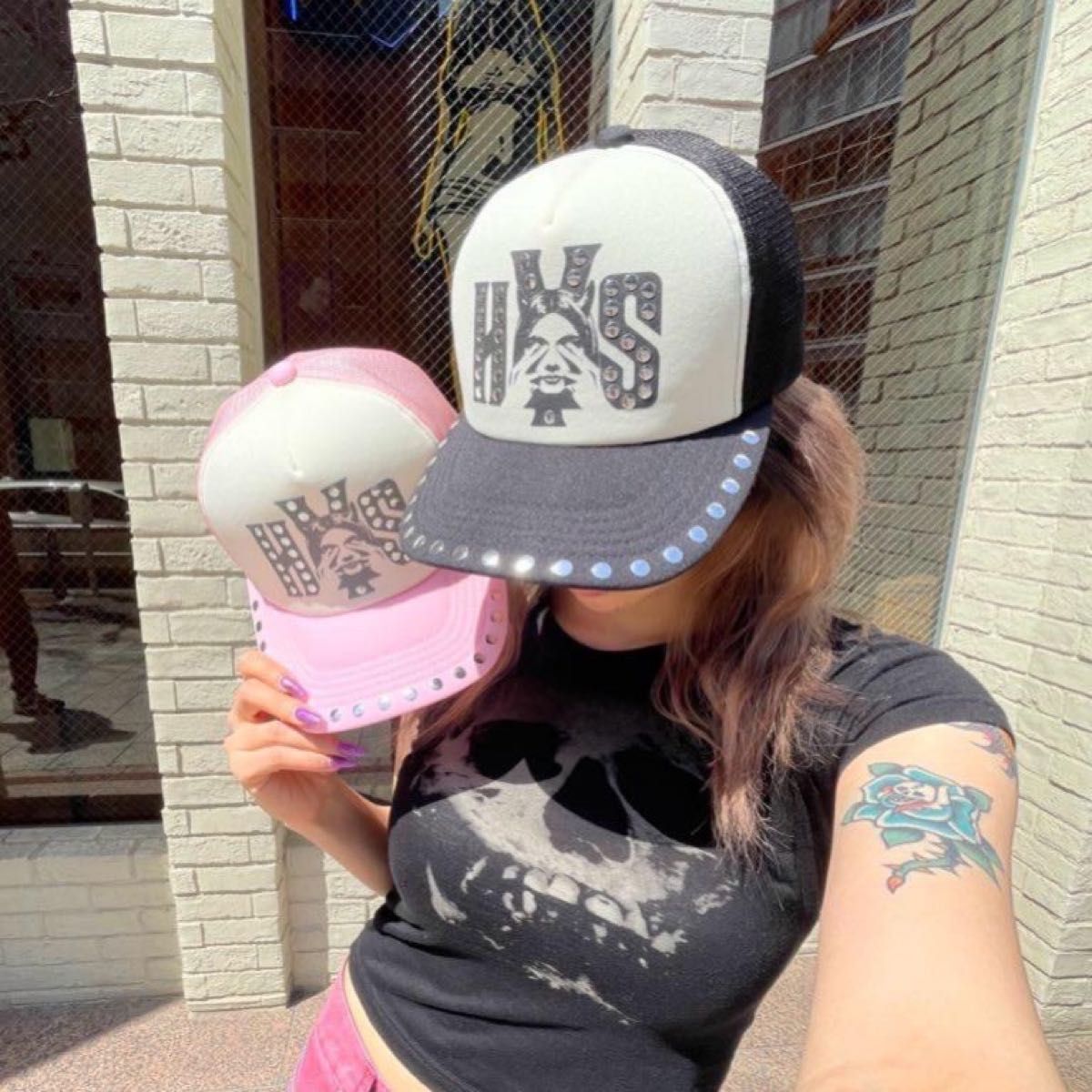 新品】ヒステリックグラマーSEE NO EVIL スタッズメッシュキャップ