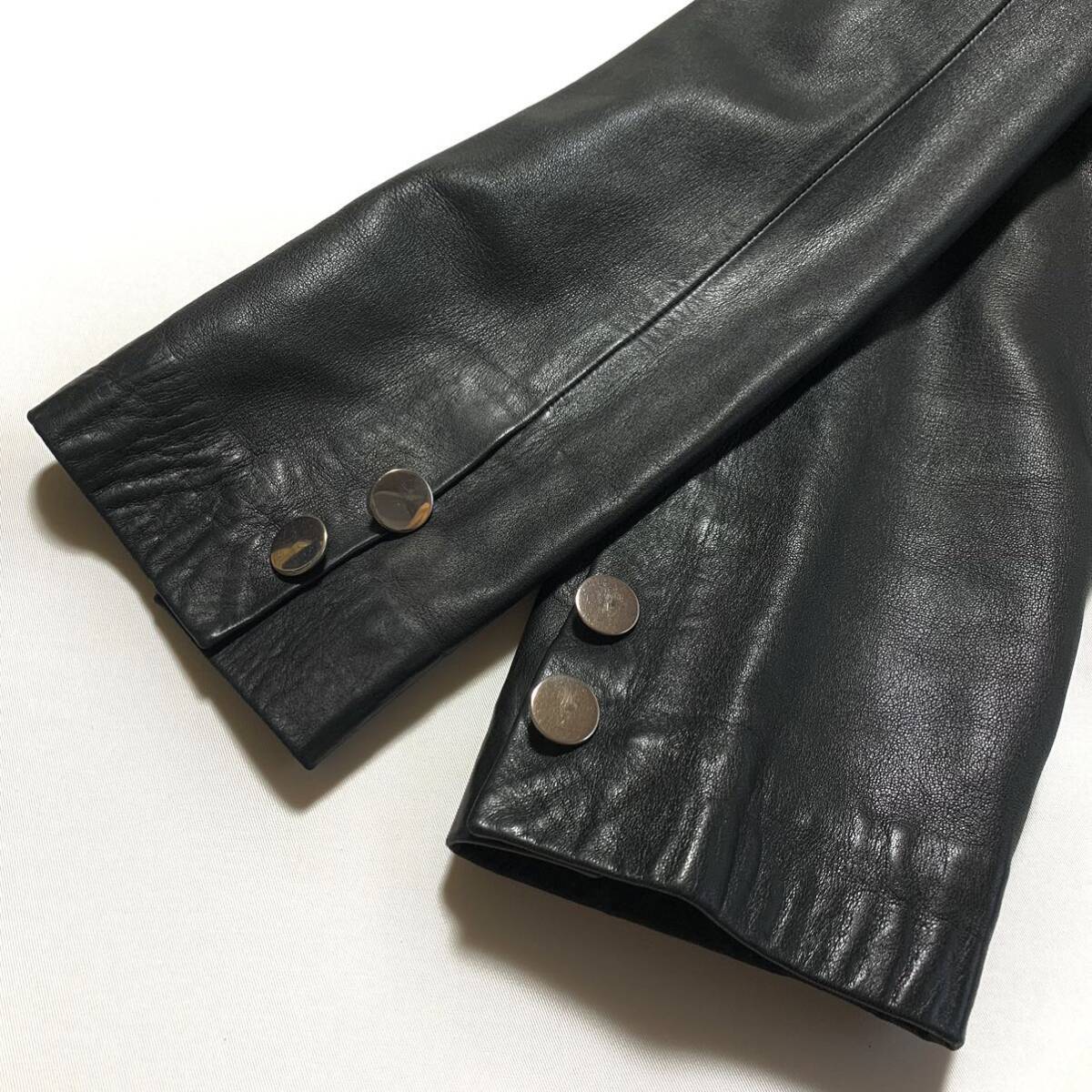 希少 アニエスベー agnes b ヴィンテージ ノーカラー レザージャケット