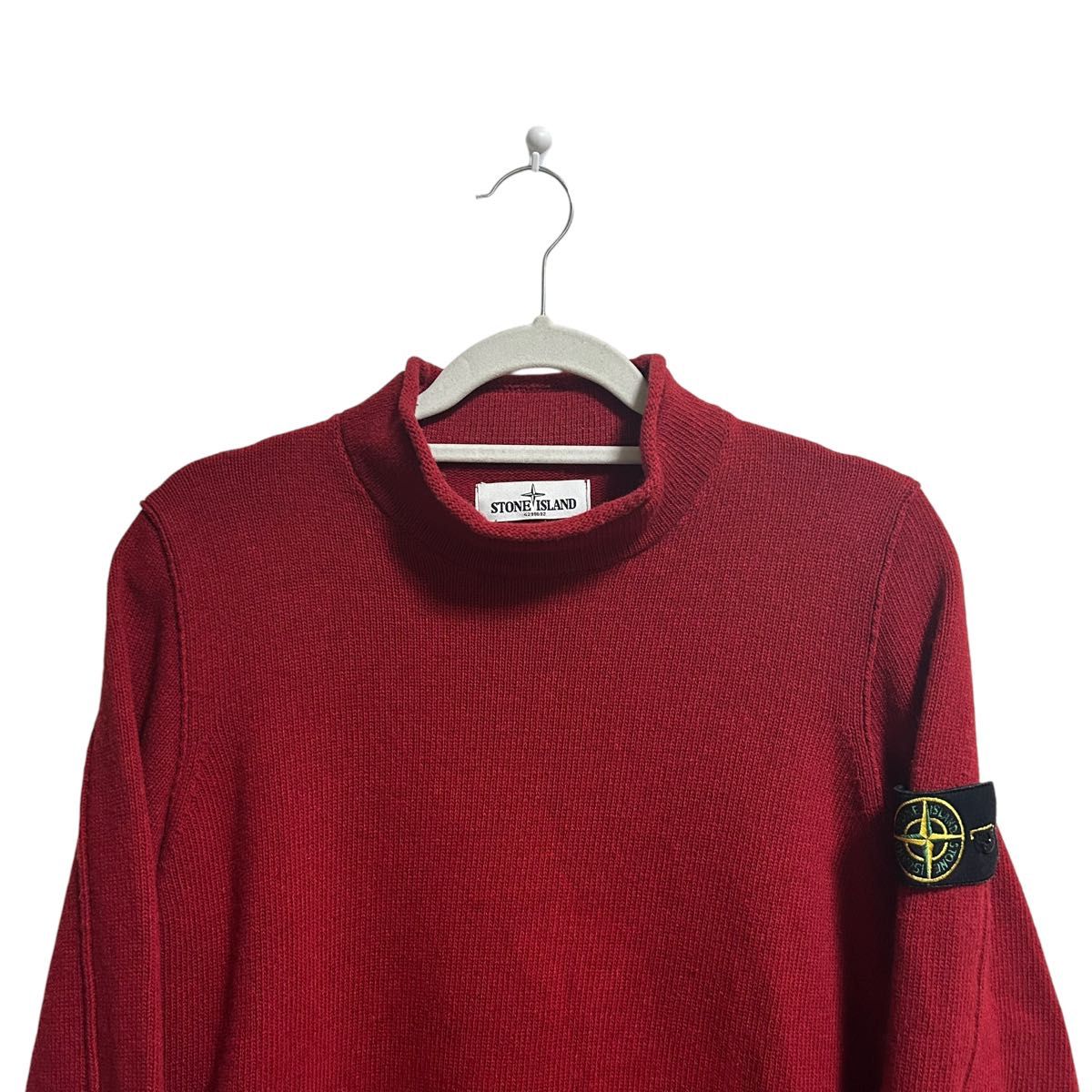 STONE ISLAND BOTTLE NECK KINT M RED ニット セーター モックネック