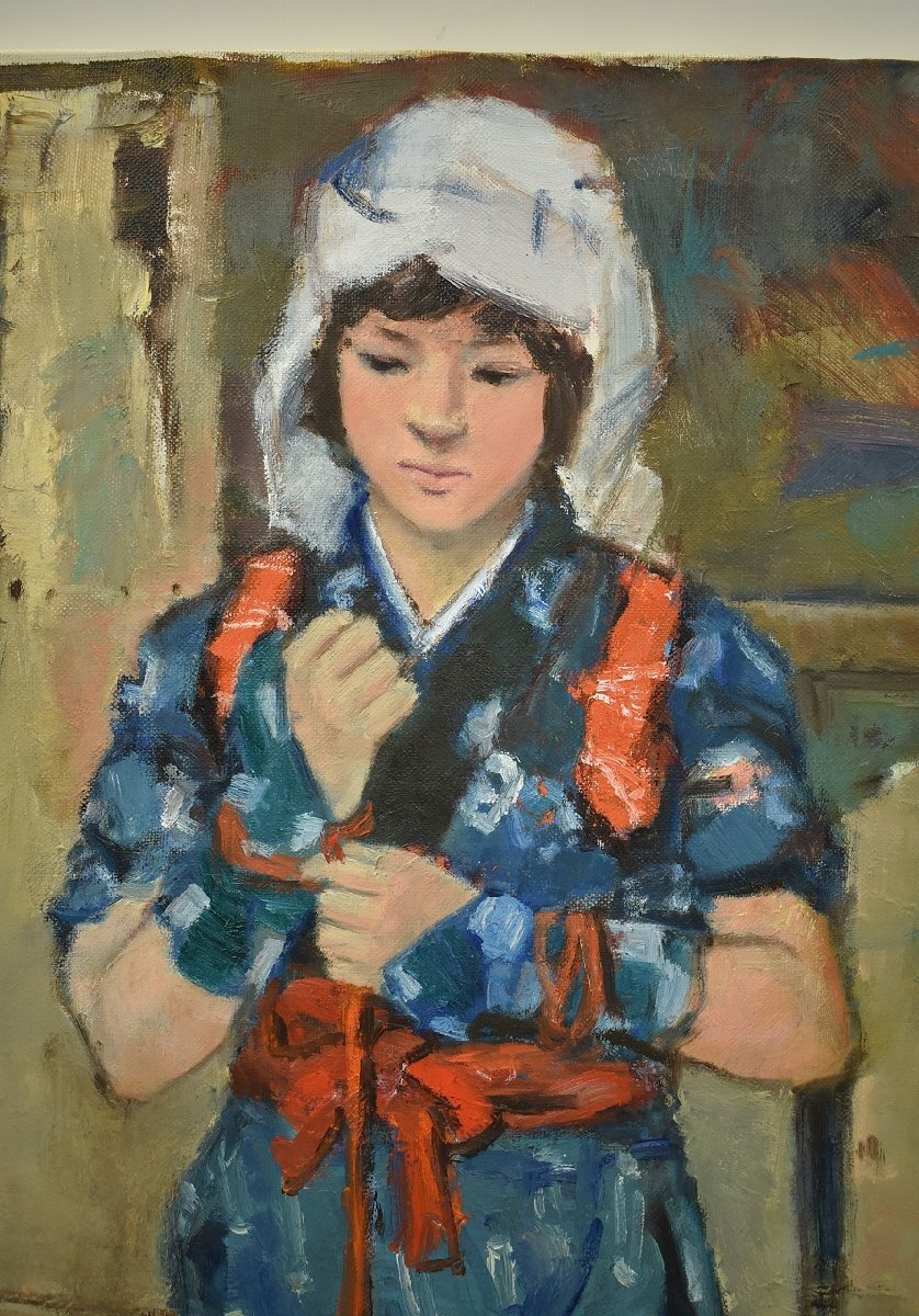 Yahoo!オークション - 竜B873 真作 寅若繁 S.TORAWAKA 油彩 絵画 農婦