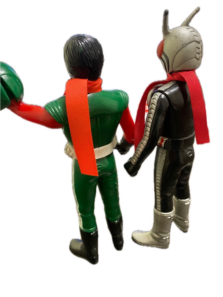 当時物 ポピー 仮面ライダー ソフビ 2体セット スカイライダー面取れ