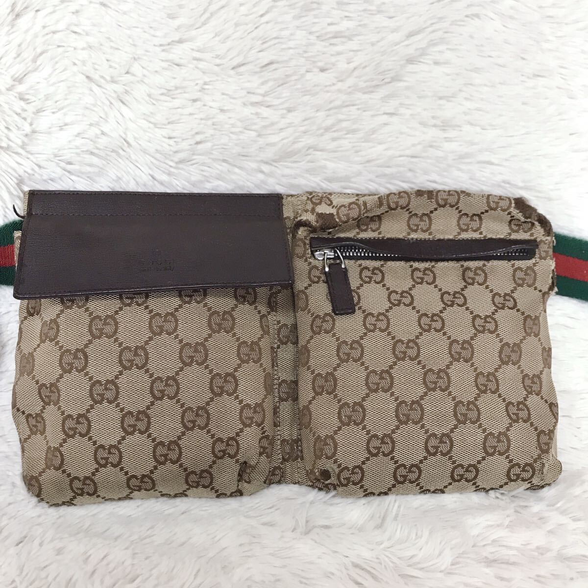 GUCCI グッチ シェリーライン GG柄 ウエストポーチ ボディバッグ 総柄