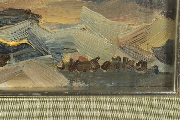 Yahoo!オークション - 5445 【真作】雑賀紀光 「潮岬」 油彩 日本美術