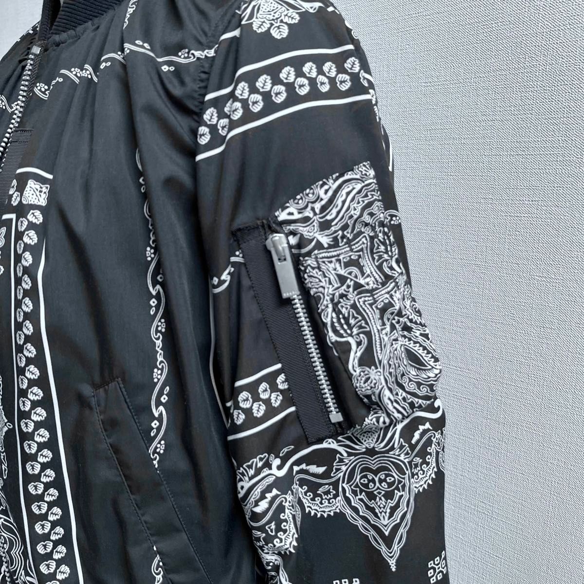 sacai サカイ ペイズリー柄ブルゾン 2019ss MA-1 ボンバージャケット