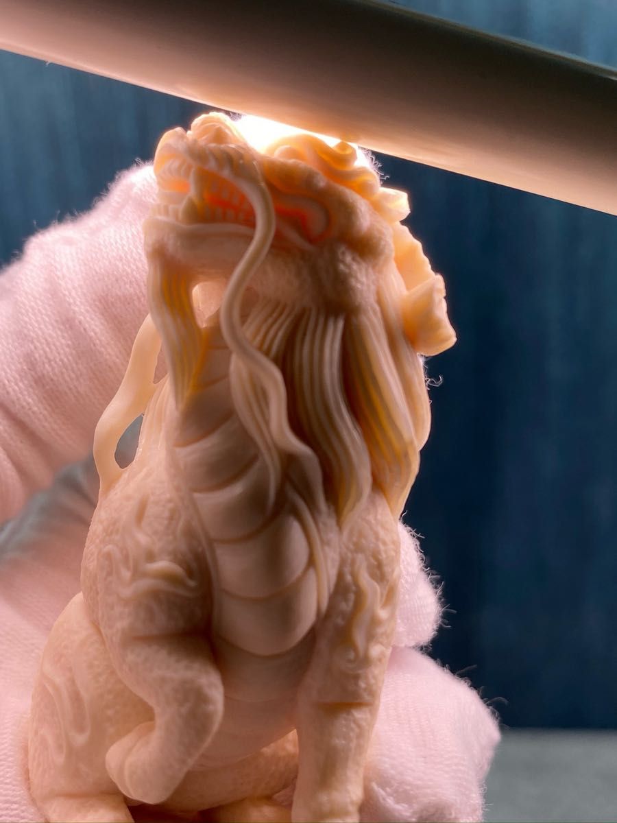 天然マンモス牙美しい手作り彫刻竜生九子 置物 天然マンモス牙美しい