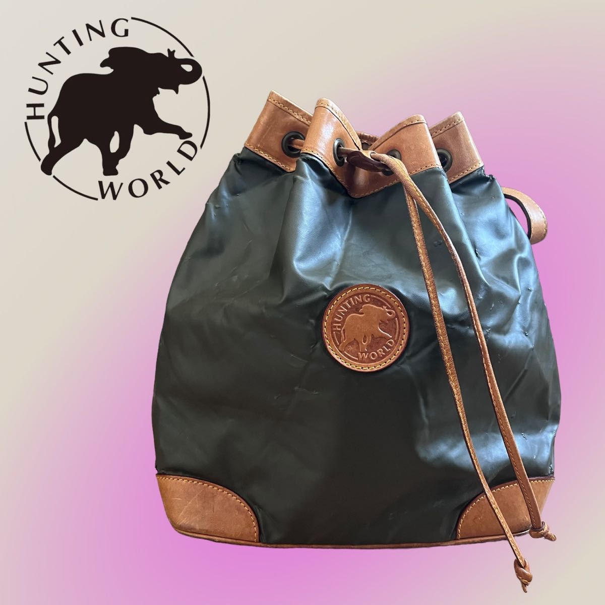 HUNTING WORLD ハンティングワールド 巾着ショルダーバッグ 巾着型