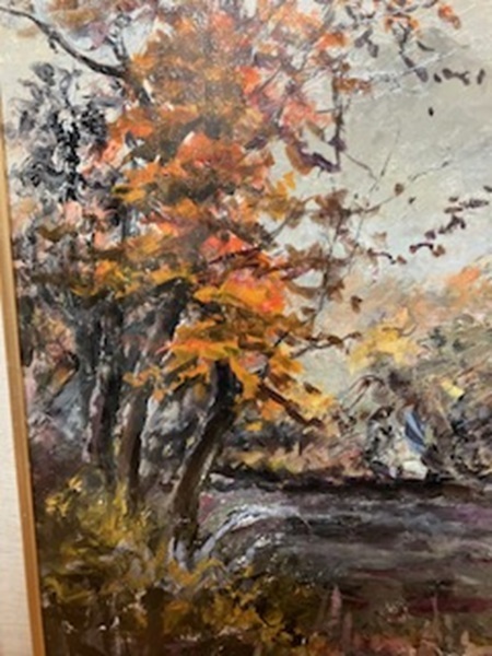 風景画油絵 K Takao 直筆サイン入り 長野県上田市 近藤高雄「模写