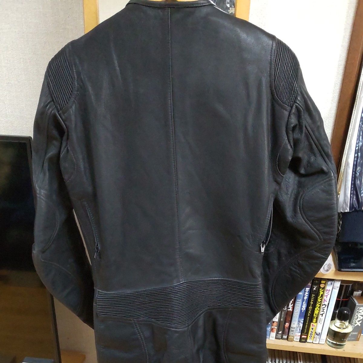 黒一色 レザーツナギ ツーリングスーツ ワンピース 当時物 ビンテージ