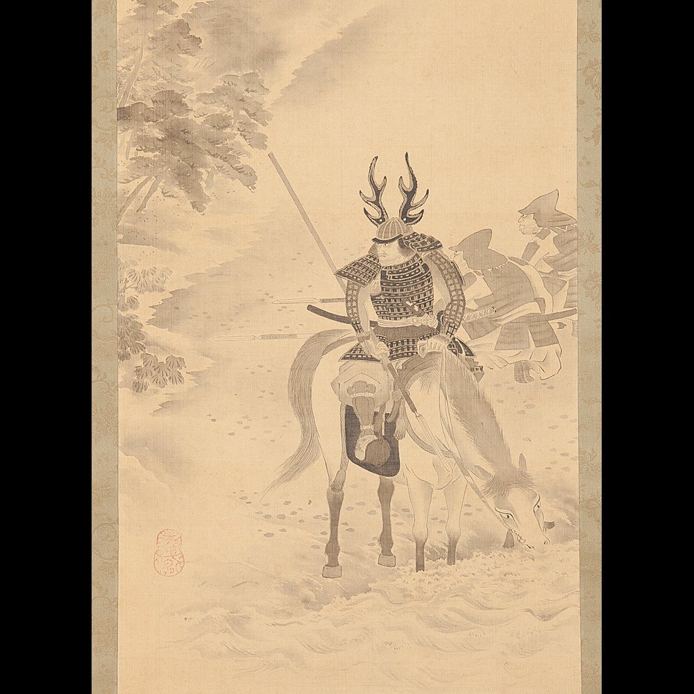 Yahoo!オークション - 【五】菊池容斎 『本多忠勝之図』 絹本 淡彩 掛