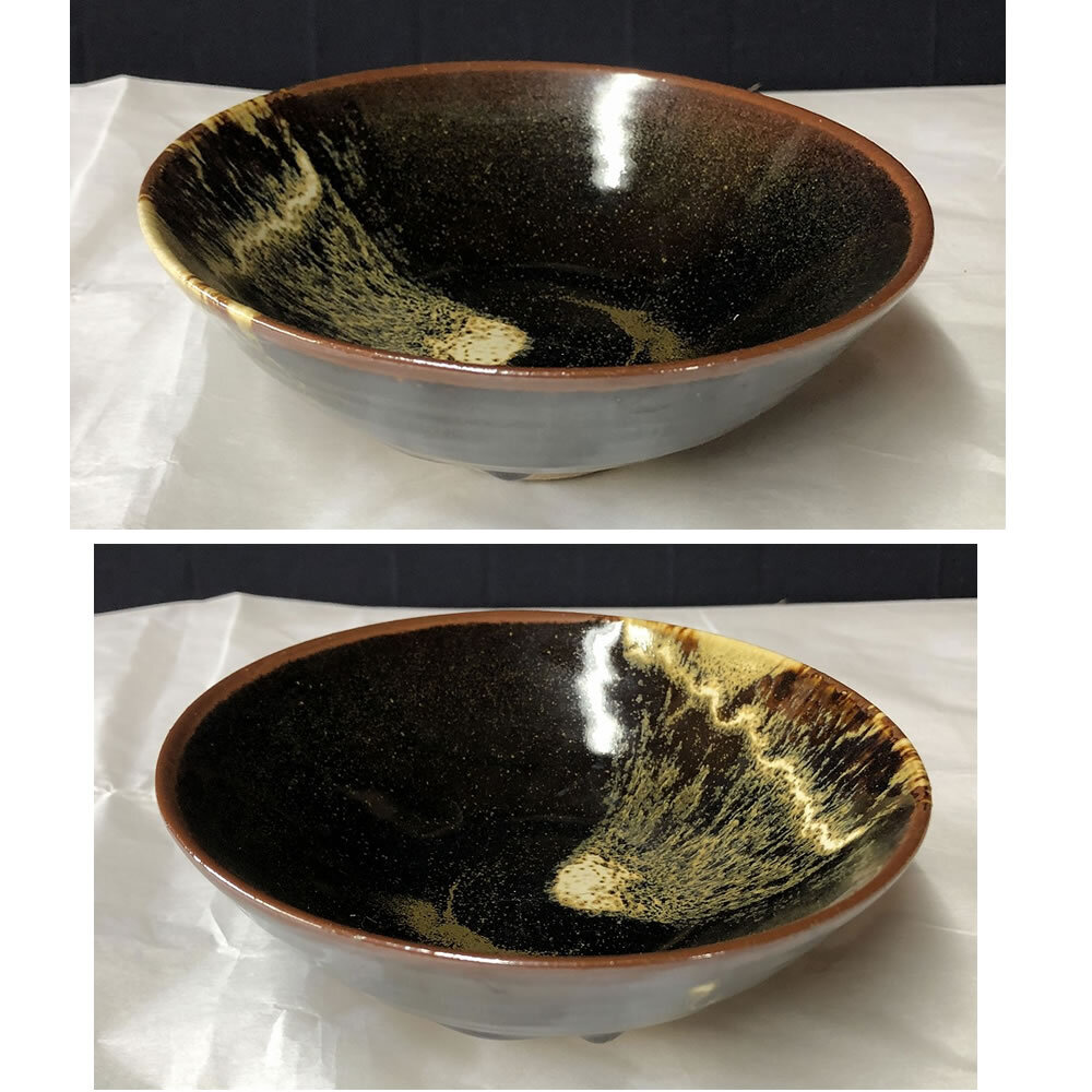 e2930 逆富士絵 平茶碗 在銘 合わせ箱 富士山 抹茶碗 茶道具 【公式通販】