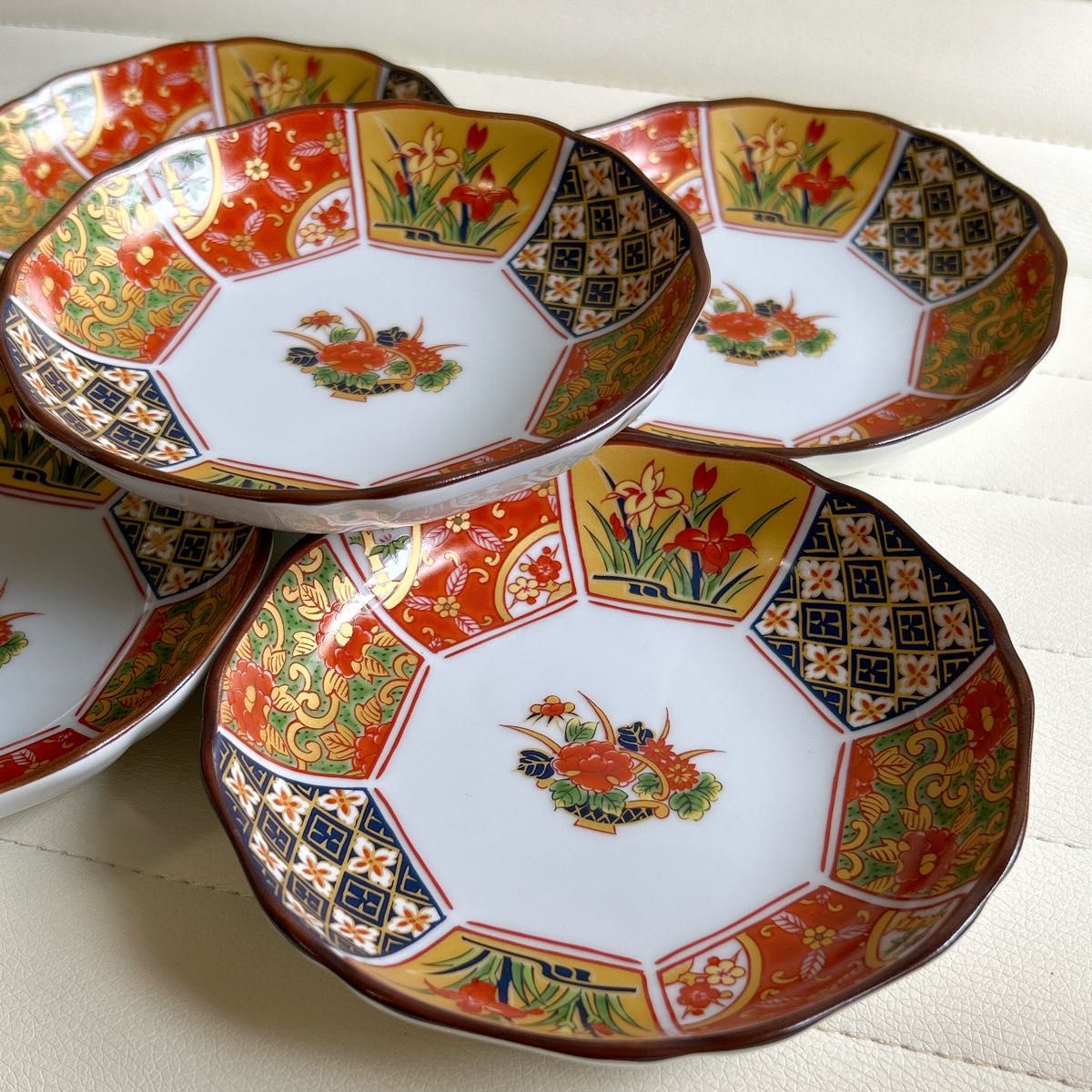 有田焼 仁祥窯 金彩古伊万里 銘々皿揃 5枚セット 中皿 取り皿 小皿