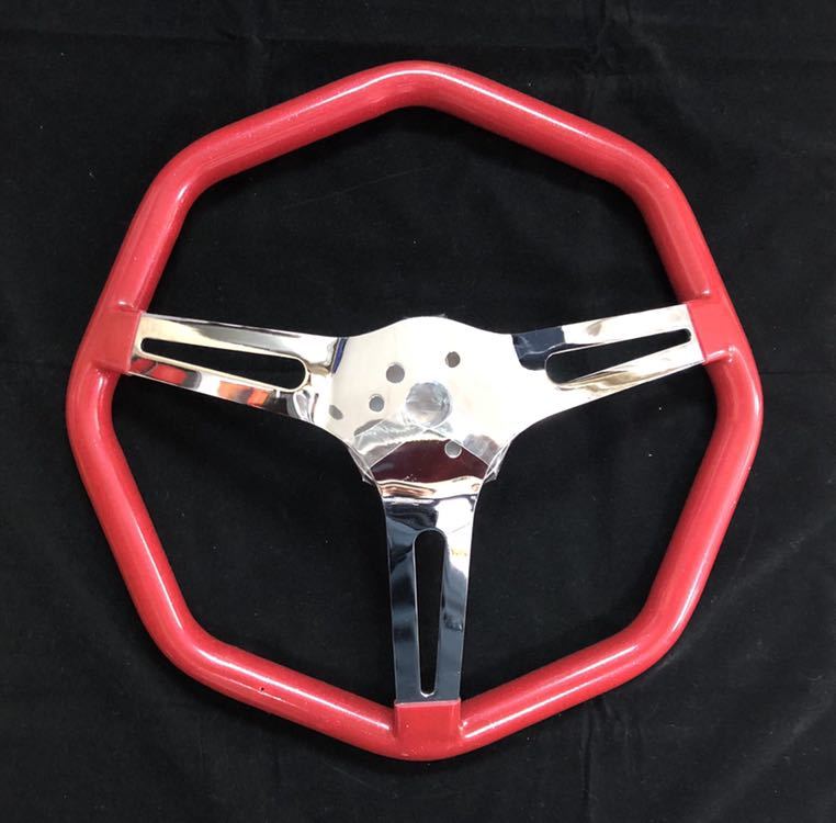 Yahoo!オークション - ムーンアイズ オクタゴン ステアリング レッド