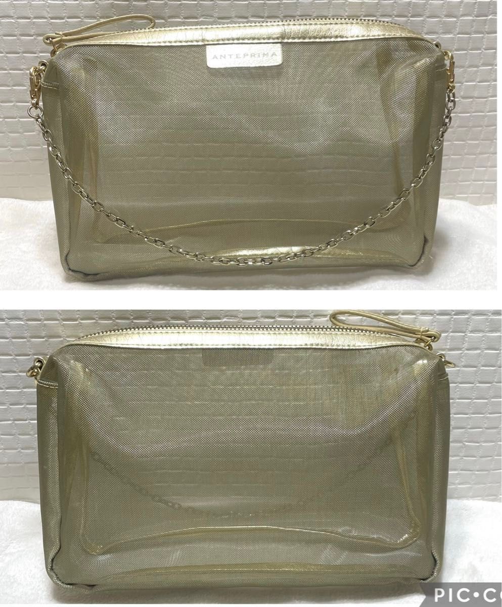 アンテプリマ イントレッチオ スモール カーキシルバー ワイヤーバッグ