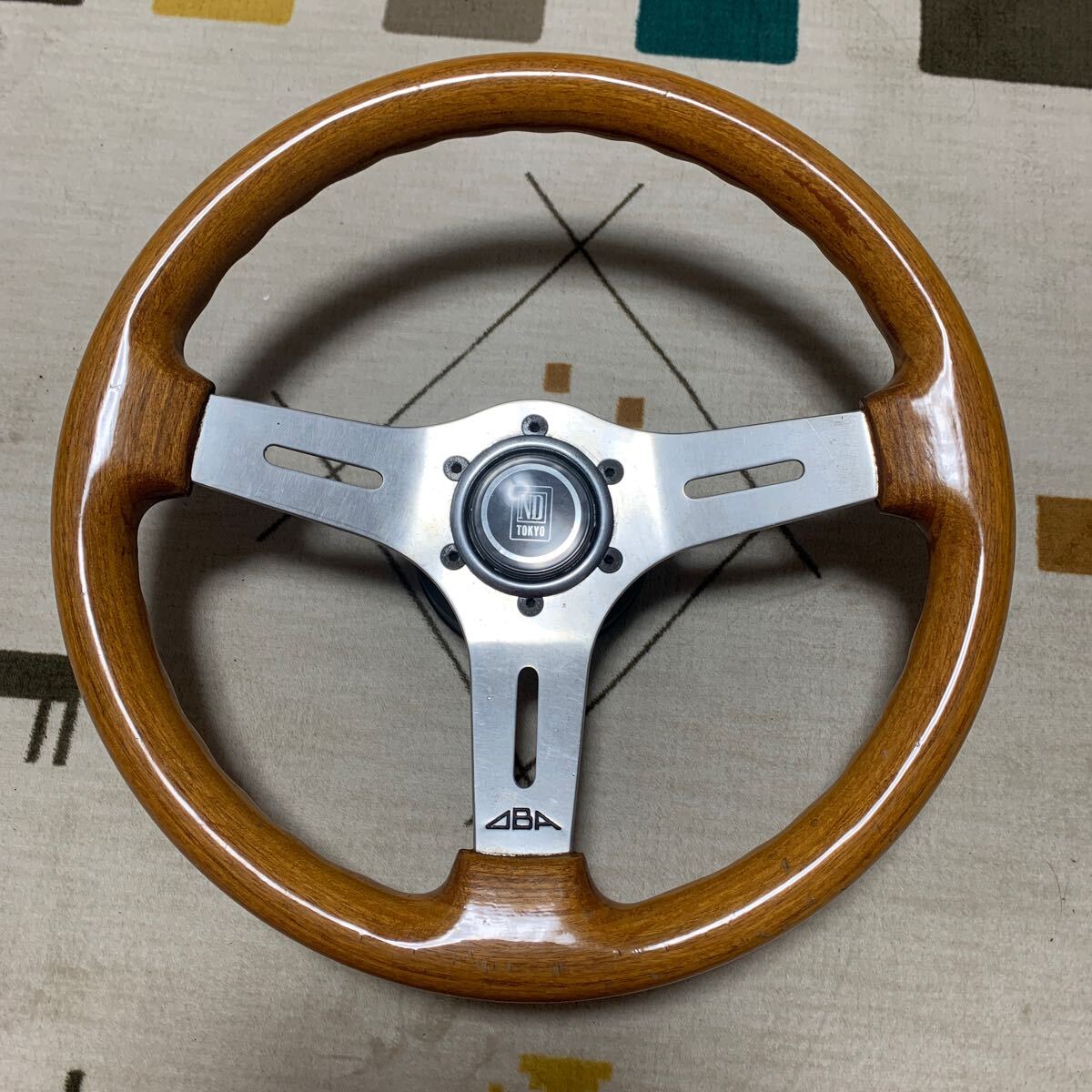 当時物 当時物 OBA 丸穴 30パイ ステアリング 旧車 30cm 暴走族 族