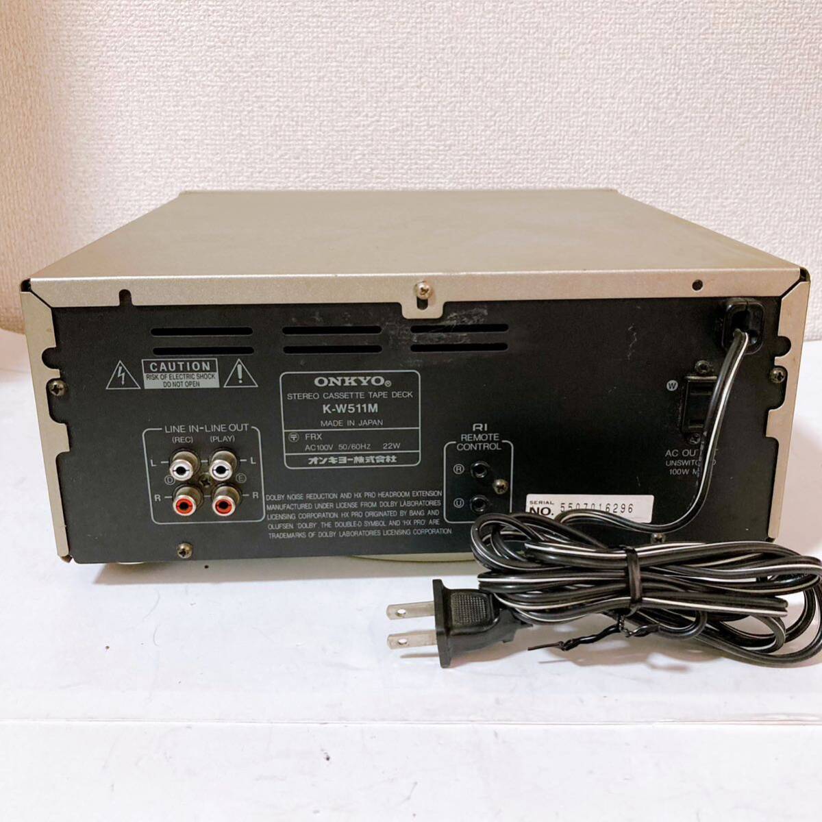 オンキョー カセットテープデッキ K-W511M 【ONKYO カセットデッキ