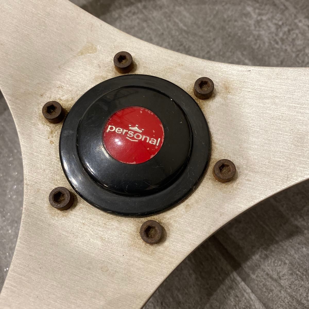 パーソナル ウッドステアリング ウッド ハンドル 当時物 ホーンボタン