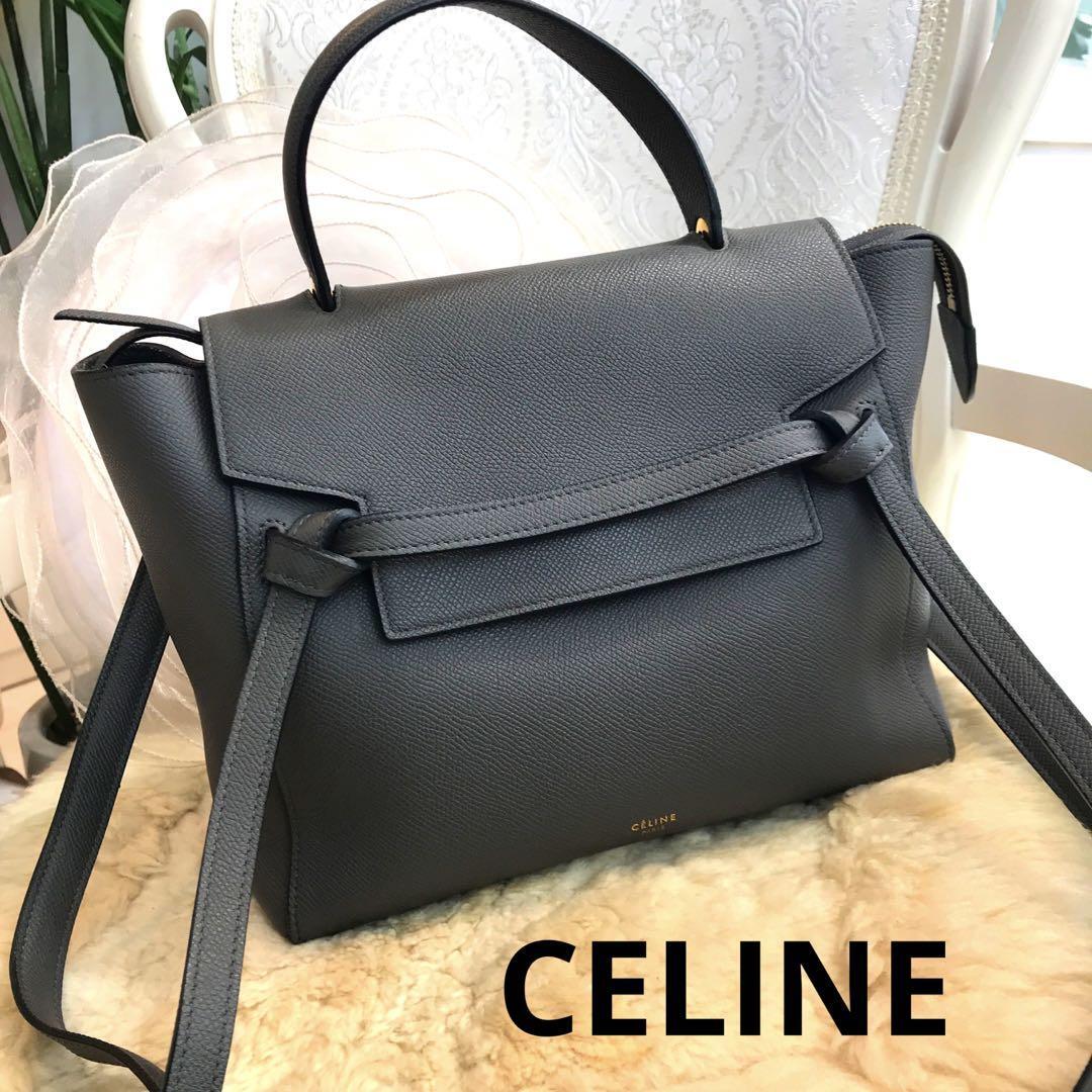美品 CELINE マイクロ ベルトバッグ 2wayバッグ グレー180153｜Yahoo