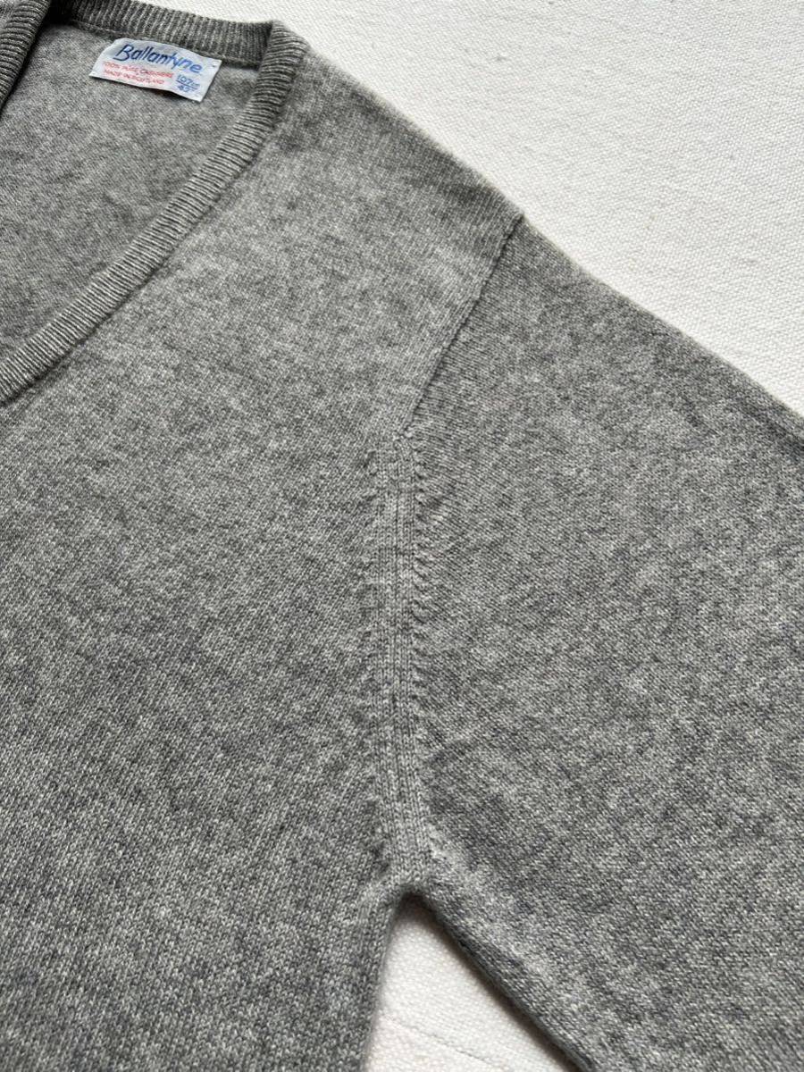 70s 80s Ballantyne Cashmere V-neck Sweater バランタイン カシミア