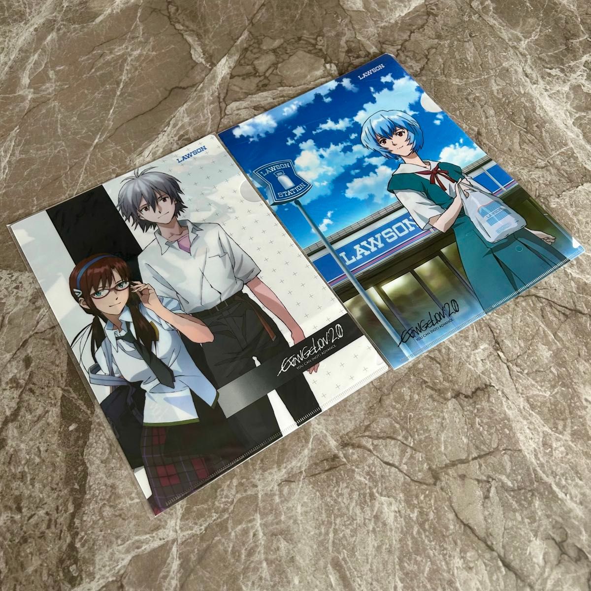 新品】非売品 エヴァンゲリオン ローソン コラボ クリアファイル 2枚