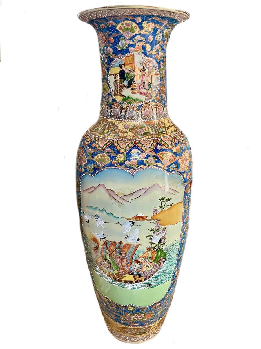 T96 豪華インテリア 薩摩焼沈香壺 高さ130㎝ 美人画図 T96 豪華