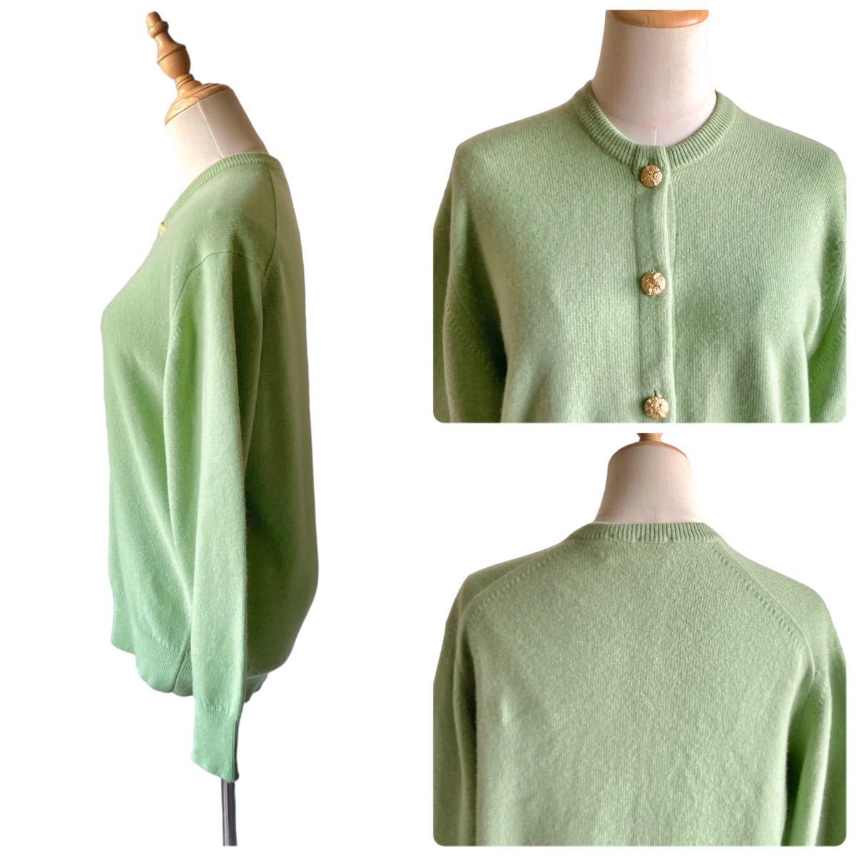 カシミヤ100％】イギリス製 Dorland ニットカーディガン 金ボタン