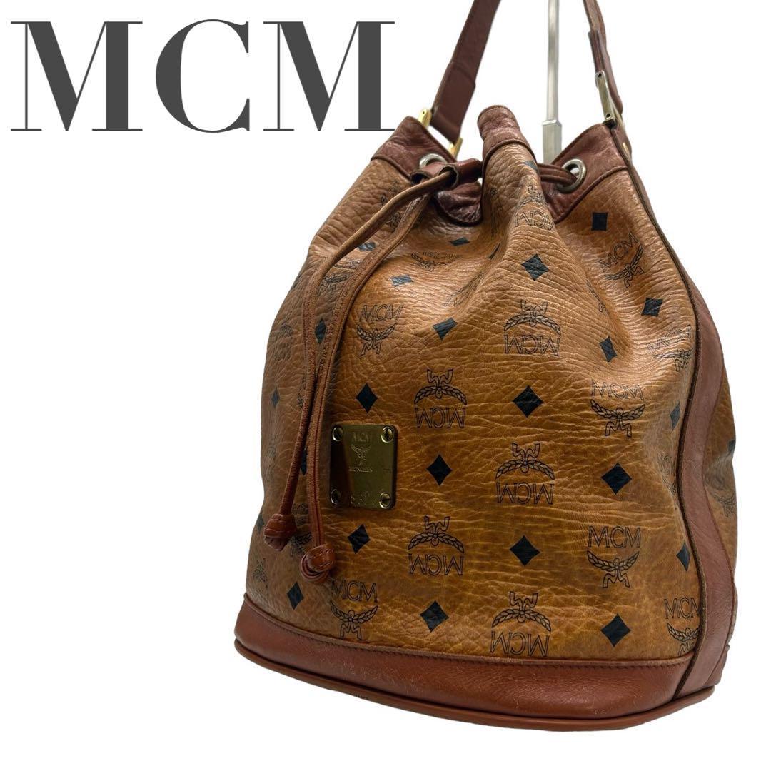 MCM バケットバッグ ブラウン 巾着 MCM エムシーエム ショルダーバッグ