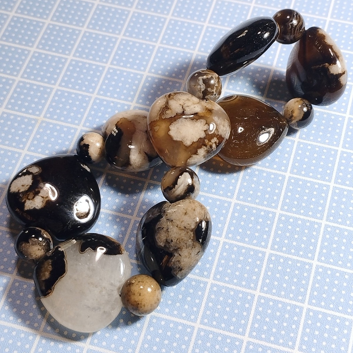 ブラック桜瑪瑙 黒桜瑪瑙 ハート ブレスレット 17cm 夜桜瑪瑙｜Yahoo