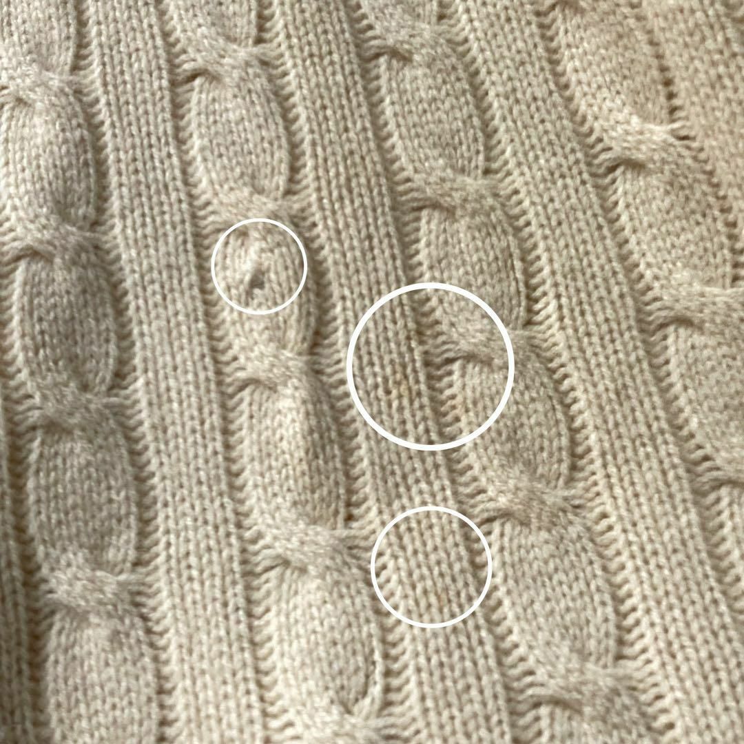 ラルフローレン 羊毛カシミヤ ケーブルニットポンチョ くるみボタン