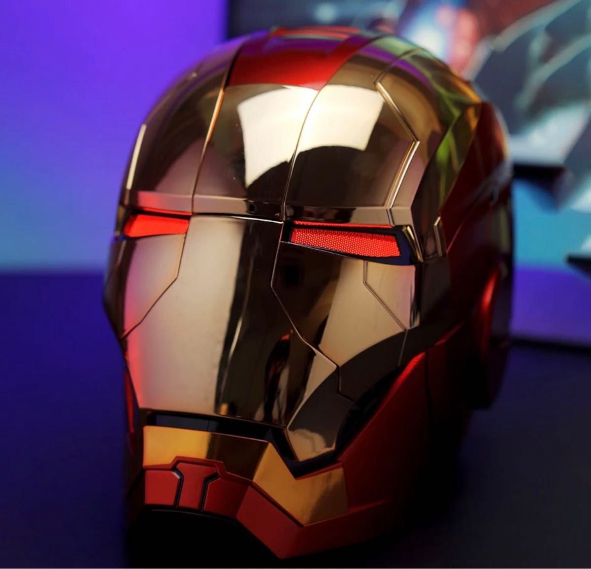 アイアンマンヘルメット自動開閉 音声認識開閉可能 AUTOKING ゴールド