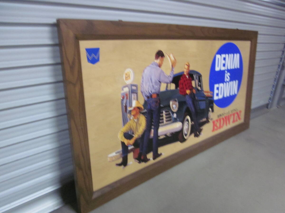 Yahoo!オークション - 特大 EDWIN エドウイン 木製 看板