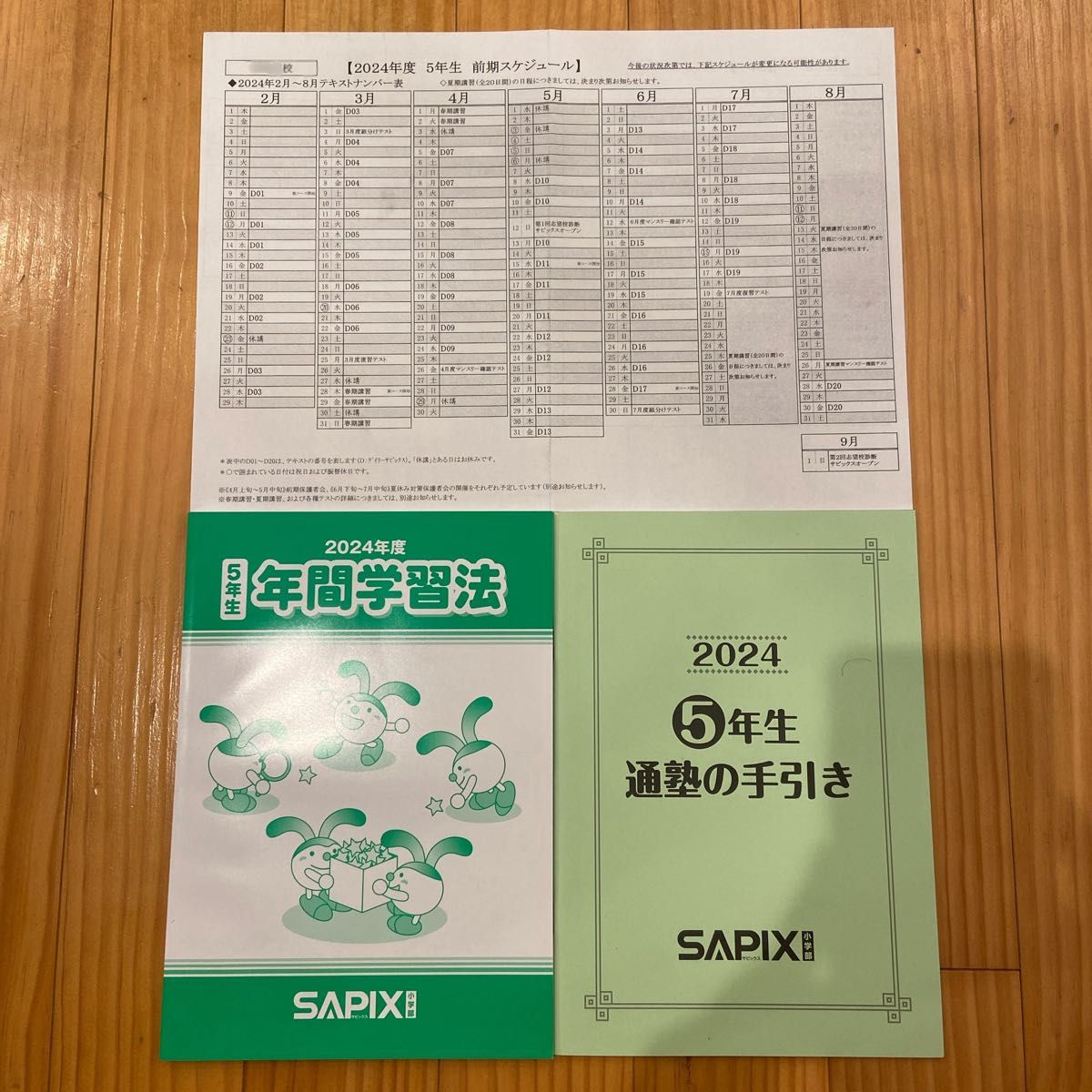 最新版】SAPIX サピックス 2024年度 5年生 年間学習法 通塾の手引き