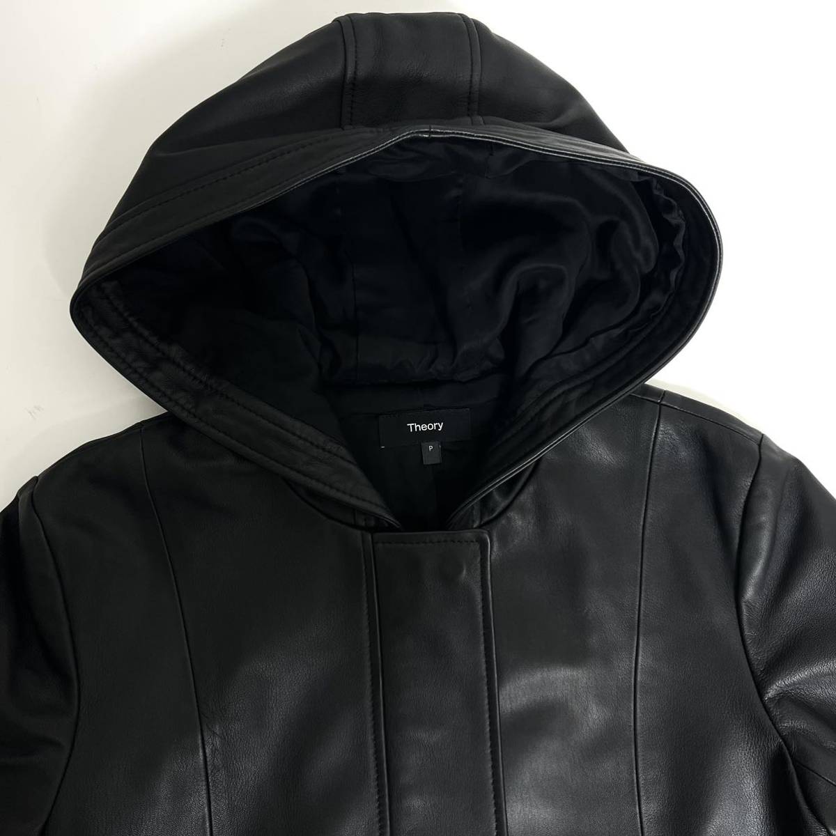 Theory SOFT LEATHER ZIP UP JKT ブラック P Theory SOFT LEATHER ZIP