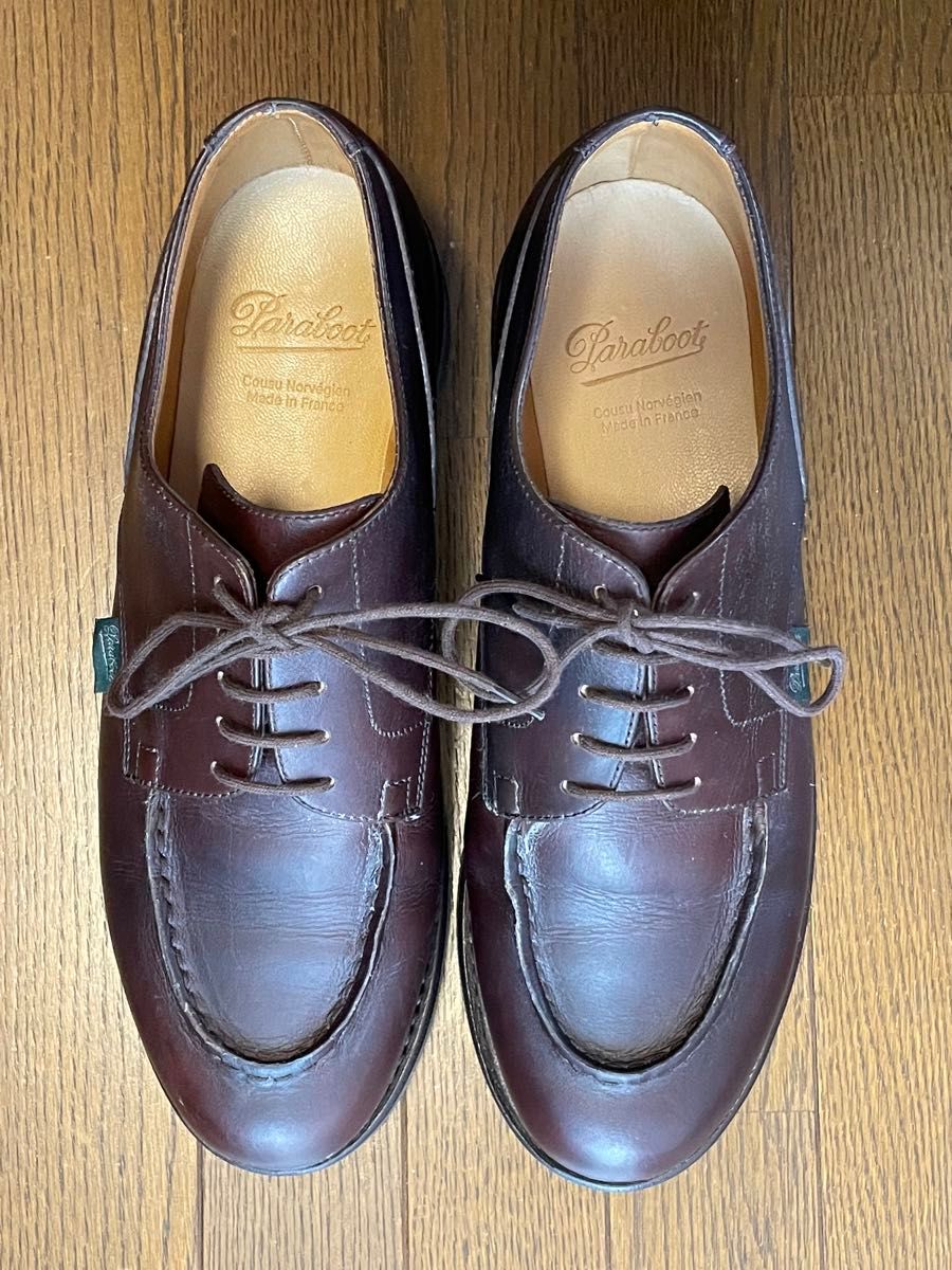 正規品証明書付き 未使用に近いパラブーツ 7 5 シャンボード 茶色
