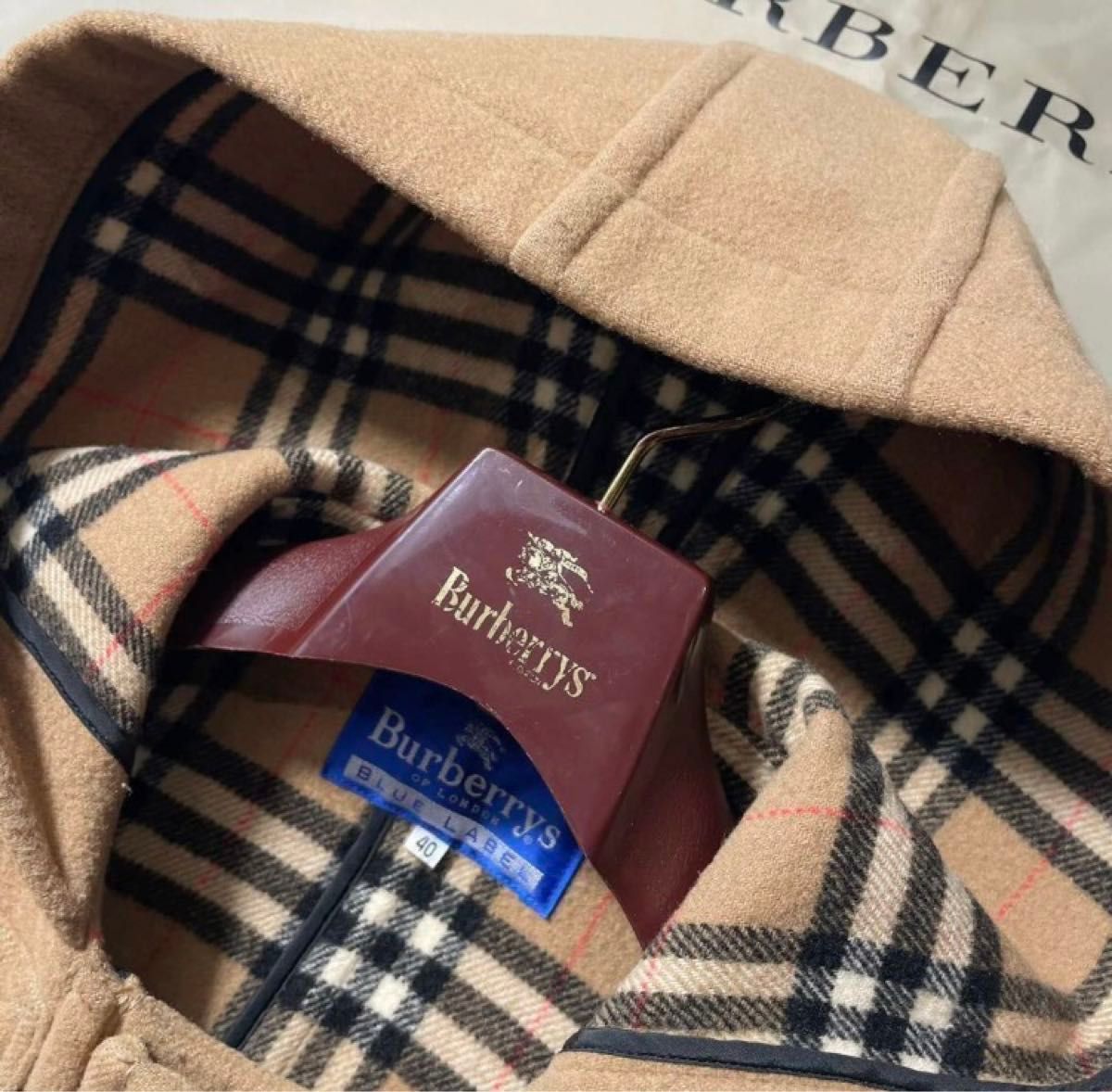 お目立ちノバチェック】定価14万 美品BURBERRY 高級ウールダッフル