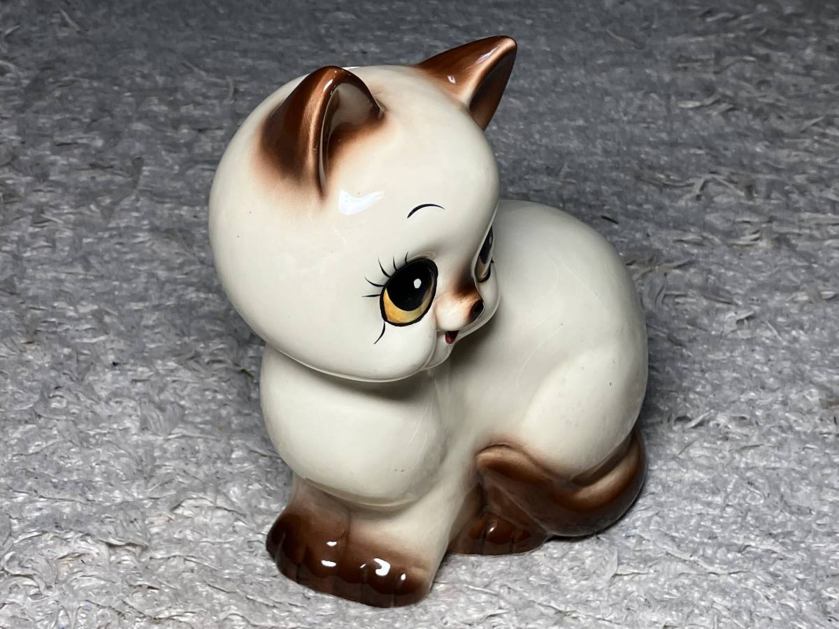 Yahoo!オークション - 昭和レトロ 陶器 猫の貯金箱 内藤ルネ ネコ置物