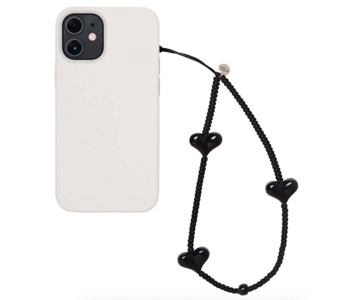 セレブ愛用《String Ting》ハート スマホストラップ ブラック｜Yahoo