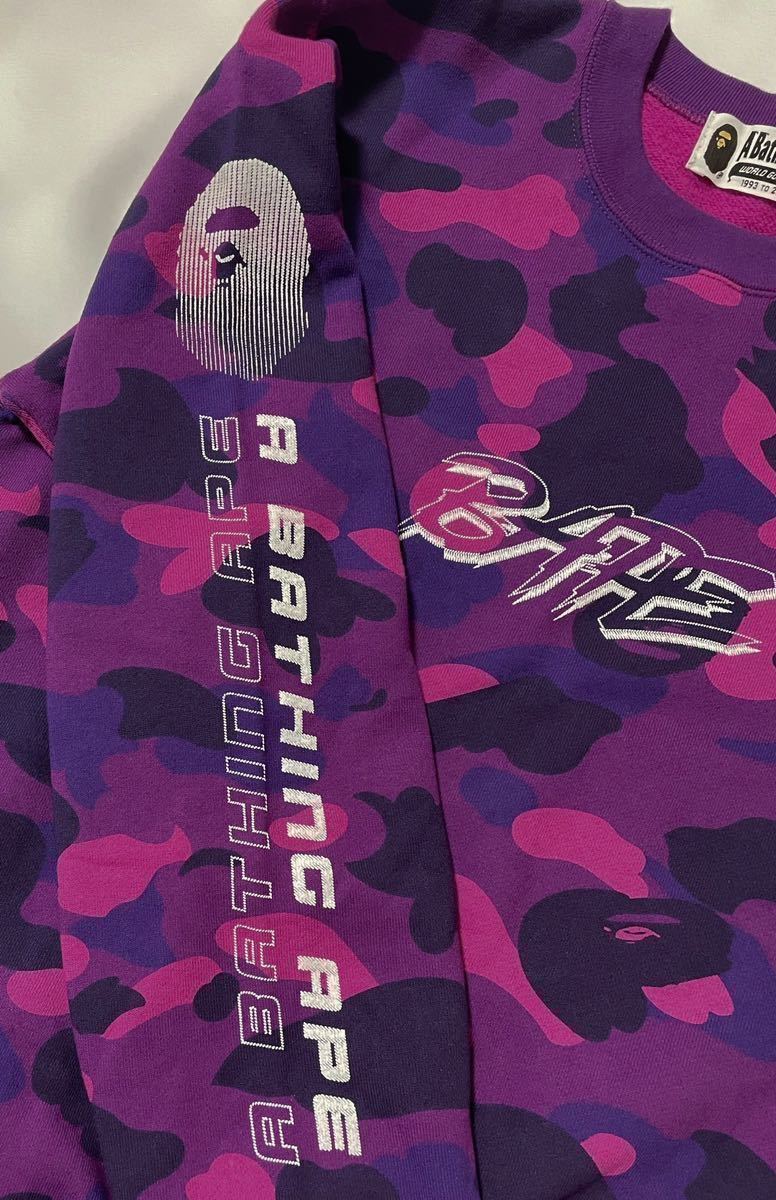 新品・送料無料 BAPE パープルカモ スウェット （A BATHING APE PURPLE