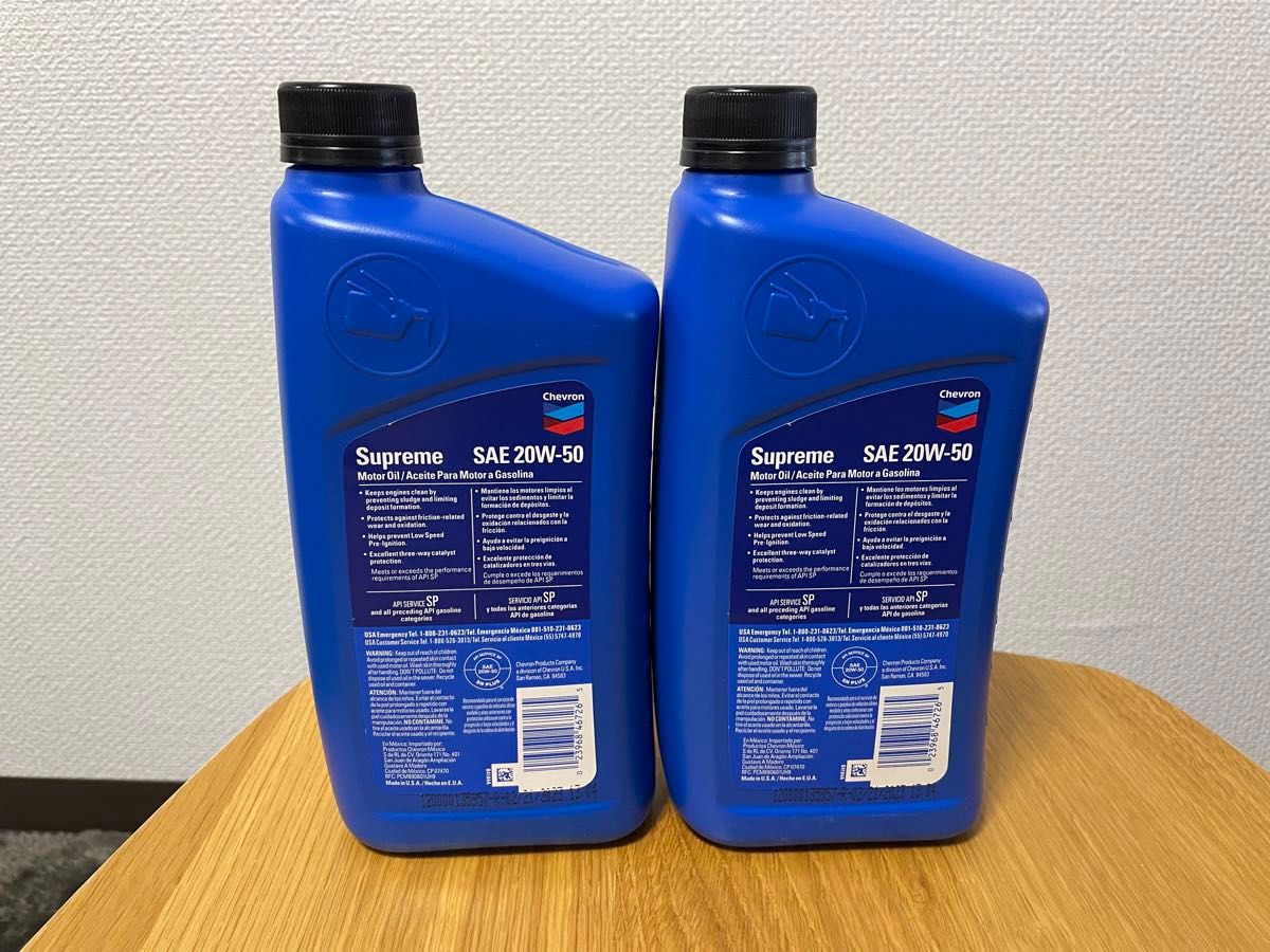 Chevron】Supreme oil（20W-50）シェブロン エンジンオイル 2本｜Yahoo