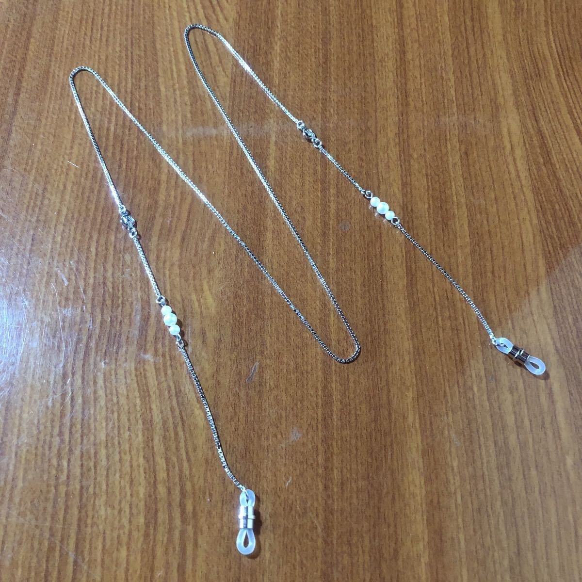 送料無料〉ミキモト 眼鏡チェーン パール 真珠 シルバー 銀製品 グラス