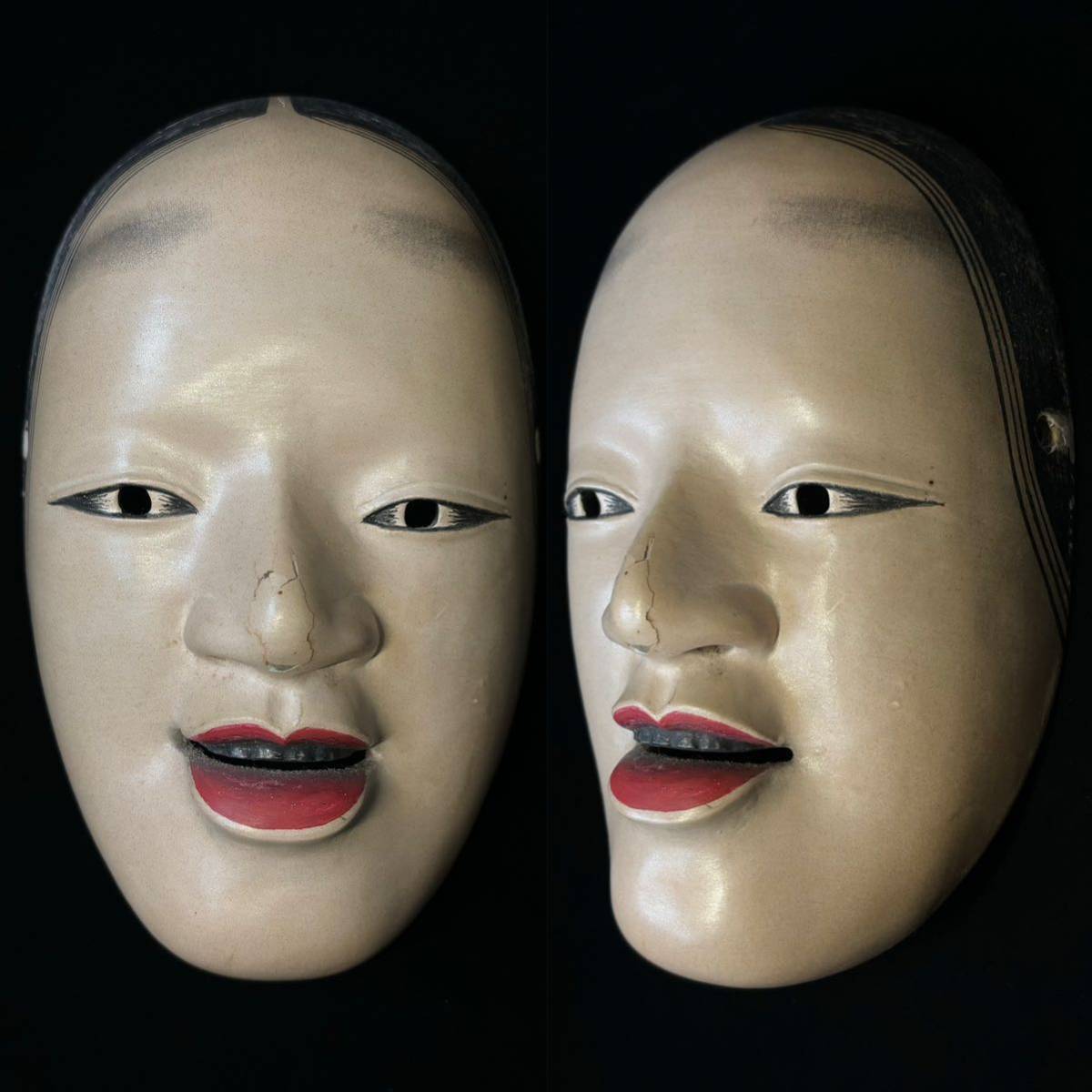 Yahoo!オークション - 能面 時代 木彫彩色能面 「小面」 若女 縦20.6cm